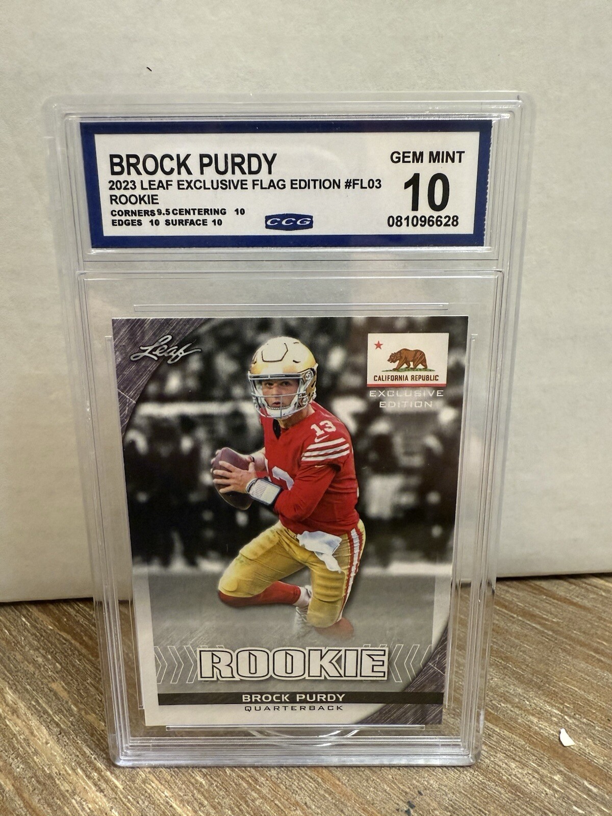 2023 Leaf Exclusive Flag Edition #FL03 Brock Purdy (RC) GEM MINT 10