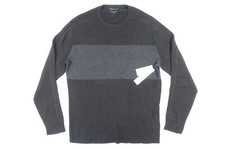 CALVIN KLEIN JEANS CK STRIPED GRAY BLACK 2XL HEAVYWEIGHT RIBBED SWEATER MENS NEW