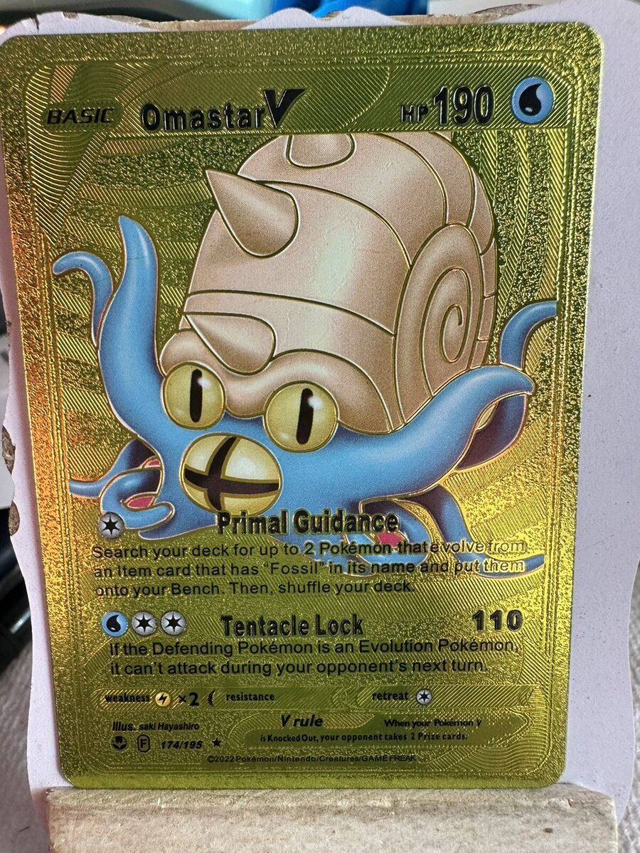 Pokemon Gold Foil Omastar V 💥Fan Art 💥Card 190HP NM | eBay Pokemon Gold Foil Omastar V 💥Fan Art 💥Card 190HP NM | eBay