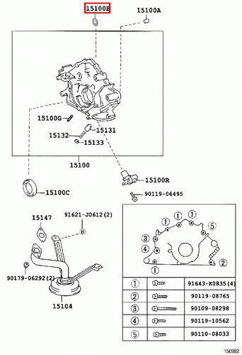 Genuine Lexus GX470 UZJ120 LX470 UZJ100 2UZ 4.7 Petrol Oil Pump O Ring Seal - Picture 10 of 20
