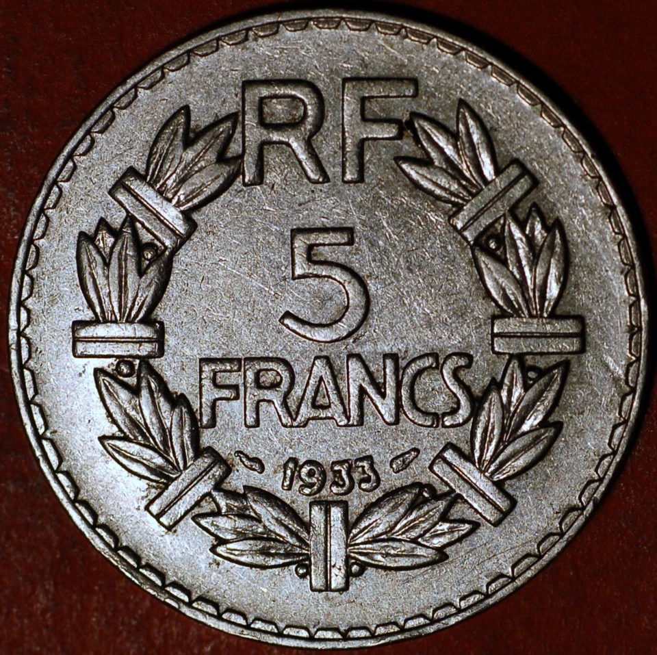 France 5 Francs 1933 KM# 888 - Image 2 of 2