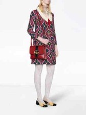 GUCCI Red Flying Ribbon Print Cady Shift Dress, IT 38 (fits large), NWT $3.9K