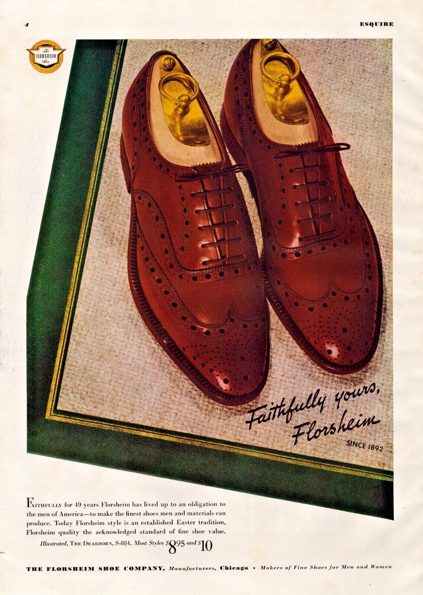 1941 Florsheim Shoes The Dearborn Men's Dress Shoes Chicago