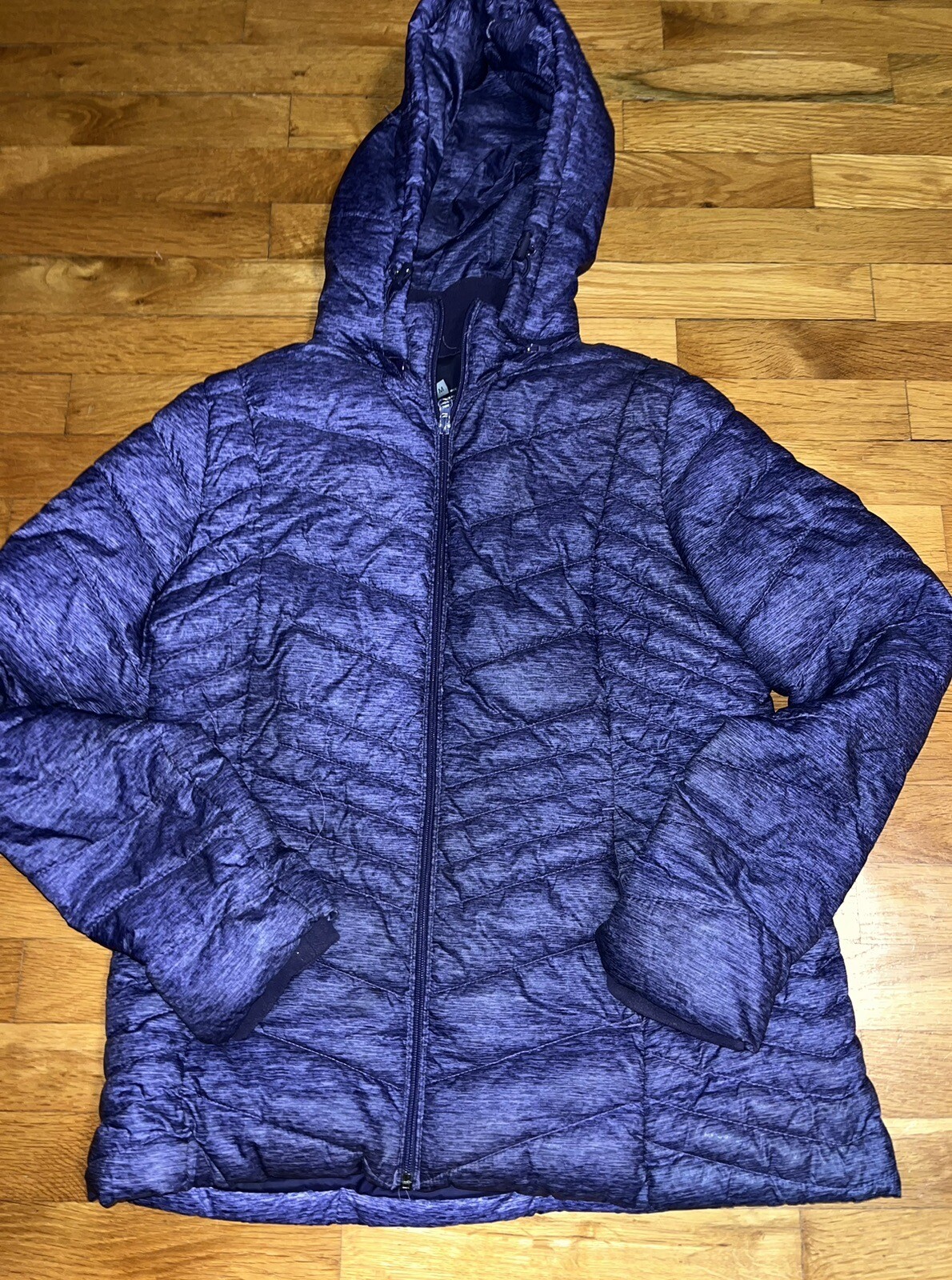 Xersion Puffer Coat Women Removable Hood Purple Insulated Size Medium