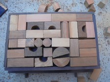 23354 Legespiel Holzw&uuml;rfel   1930 unbespielt Holzbaukasten