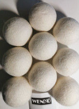 9 x  WENKO Trocknerb&auml;lle  Wolle Schafwolle Waschball Waschb&auml;lle f&uuml;r Trockner