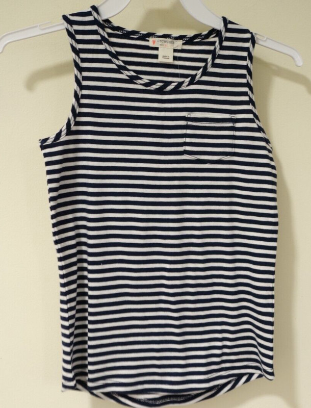 NWT J.Crew Crewcuts Navy Stripe Tank Top Girl's Size XS / 4-5