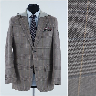 Herren Cape Blazer 40R UK Größe MUCHMORE Prince of Wales Karo Sport Mantel Jacke