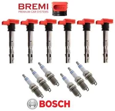 For Audi Porsche VW 3.0L Ignition Coil & Spark Plug Double Platinum (6sets) OEM