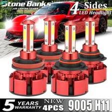 9005 H11 LED Headlight KIT Combo Bulbs High&Low Beam Super Bright White New