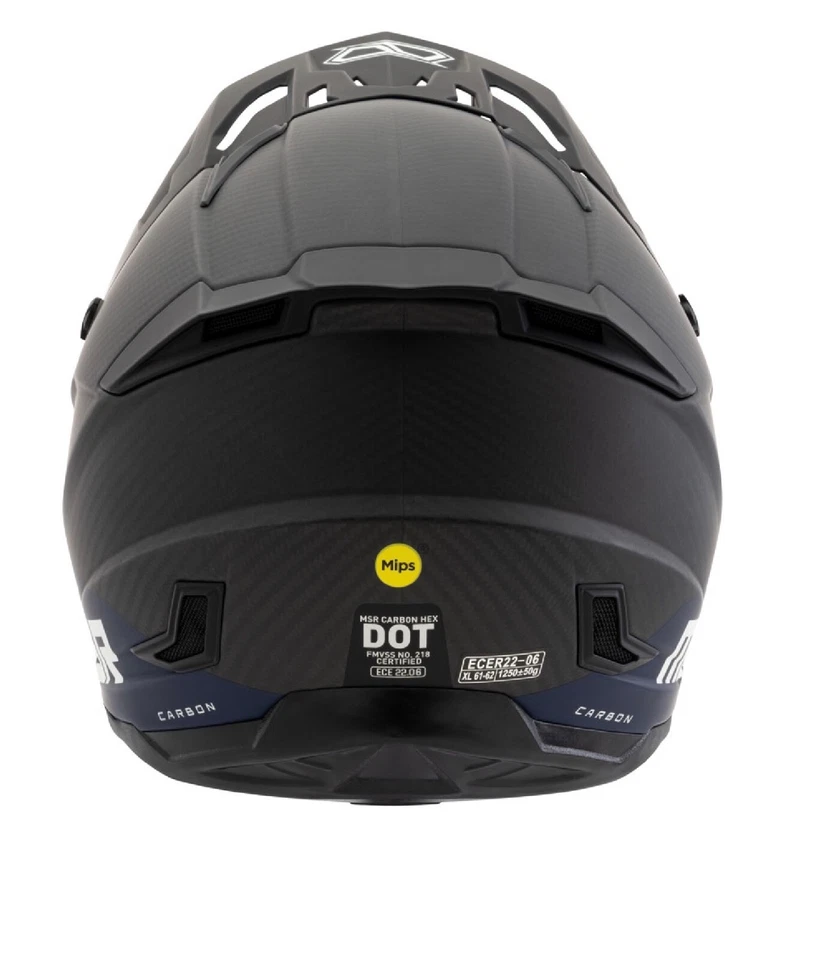Casco hexagonal de carbono MSR™ con MIPS "grande" negro mate/azul Foto 3 de 4