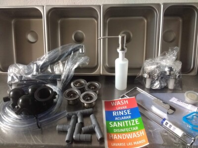Standard Small 3-Compartment Portable Sink Set - Perfect For Concessions, Food Trucks, & Events 2 thumbnail image