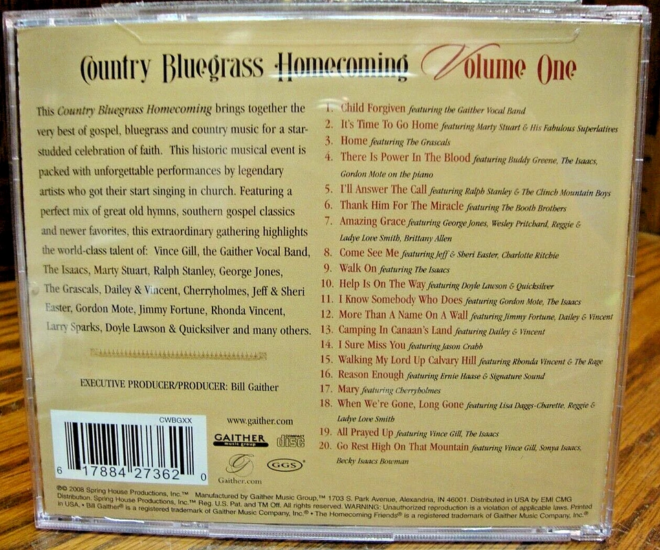 Bill Gaither COUNTRY BLUEGRASS Homecoming CD Volume 1 w/Homecoming Friends  A25 - Imagem 3 de 3