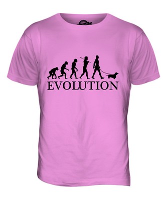 Evolution Dackel Maglietta Uomo Bianca Con Stampa - Taglia XL - Design Originale Bassotto