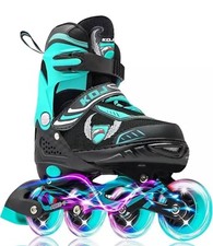 Inline Skates KDJ Adjustable Inline Skates With Illuminating Wheels LARGE 5-7 