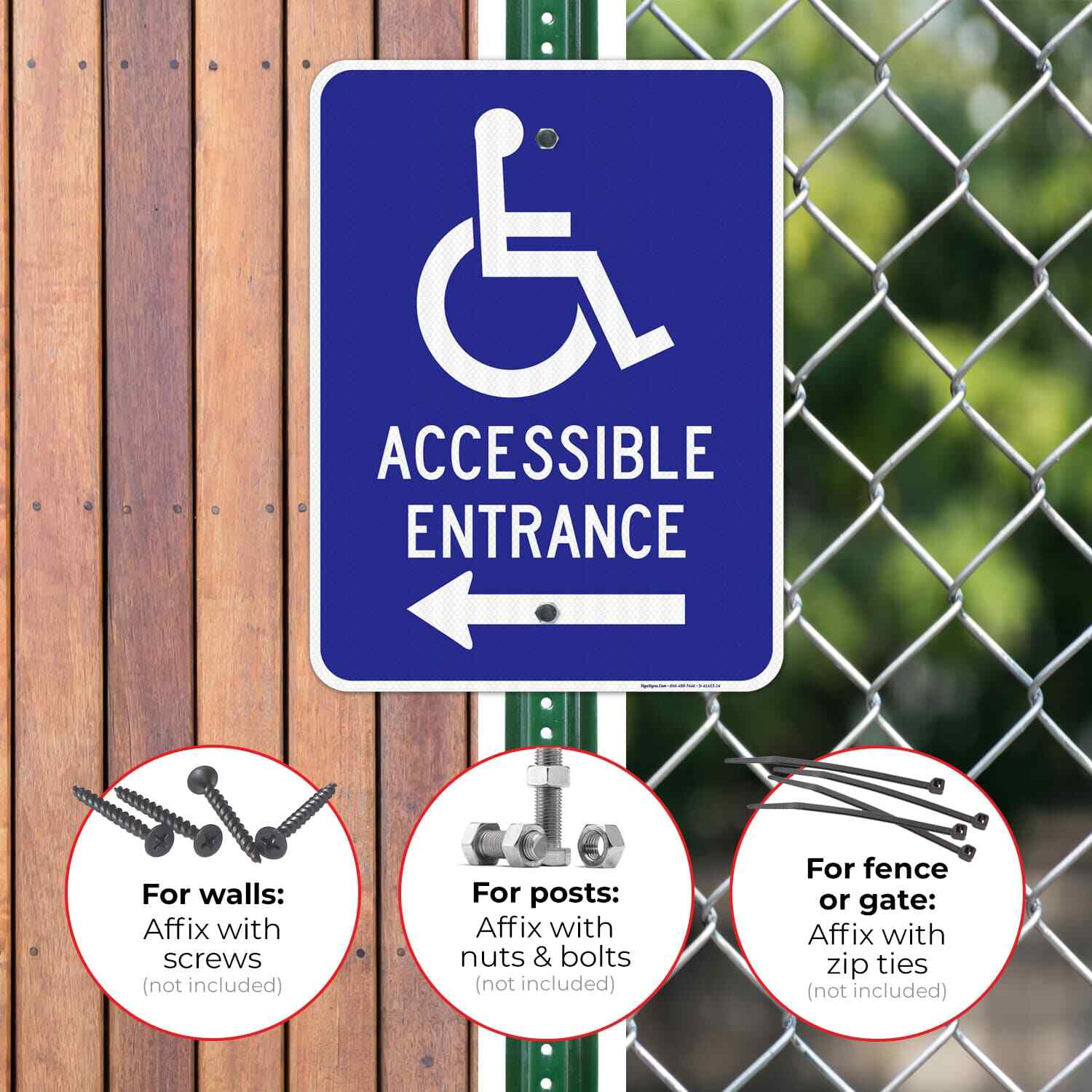 Accessible Entrance Left Sign,