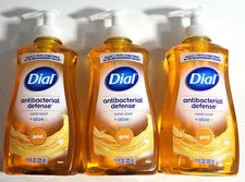 Dial Antibacterial Defense Liquid Hand Soap, Gold + Aloe, 11 oz  (3 Pack)