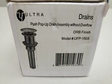 Ultra Faucets UFP-1503 Oil-Rubbed Bronze  Push Pop-Up Lav Drain Less Overflow