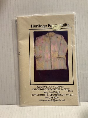 Vintage quilted jacket pattern sewing Heritage Farm quilts wearable art 2003 NEW