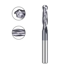 1/4" Shank Up Cut Ball Nose Carbide End Mill 2 Flute CNC Router Bit Milling Tool