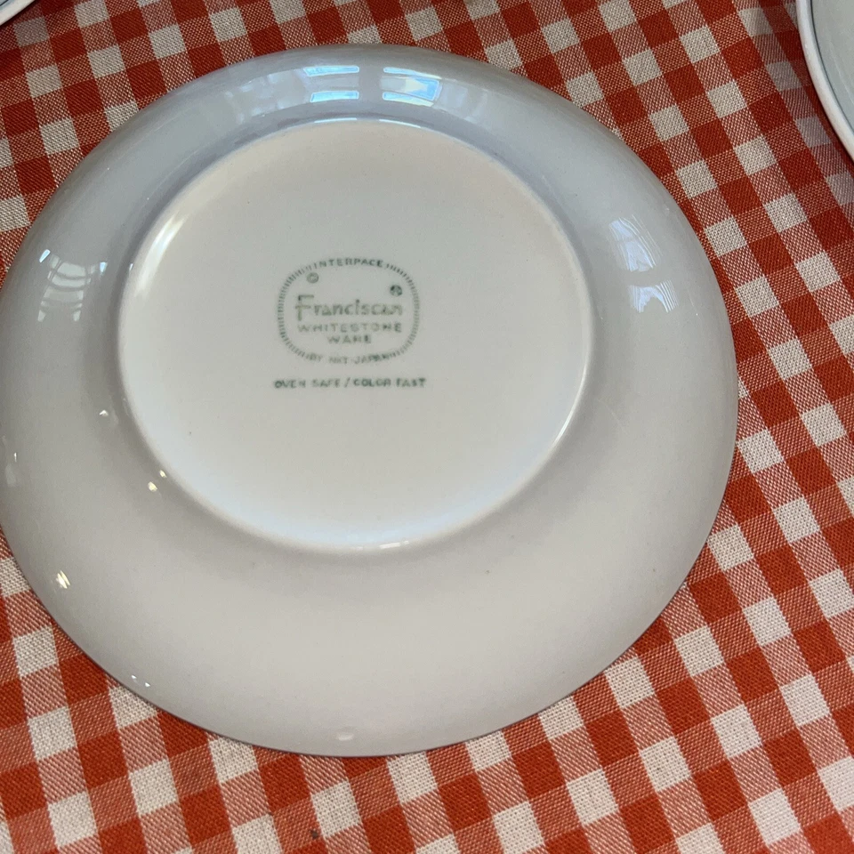 Platos de pan y mantequilla Franciscan Bird 'N Hand borde negro 8 platos Foto 4 de 4