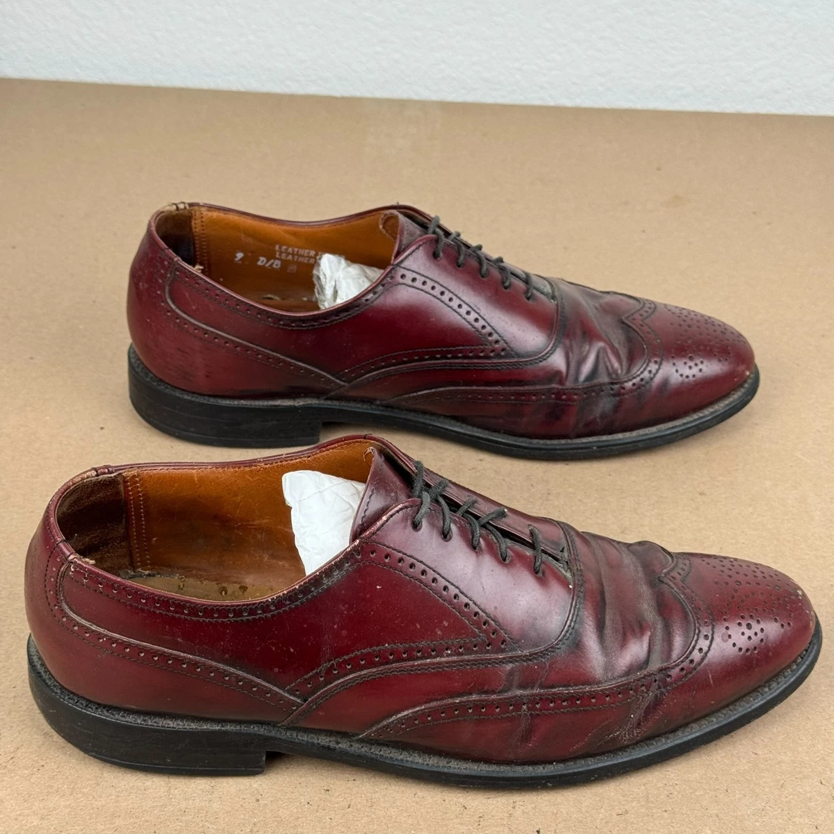 Bostonian Mens Burgundy Leather Plain Toe Derby Dress Shoes Oxblood Goodyear 11 Bostonian Men main image 4