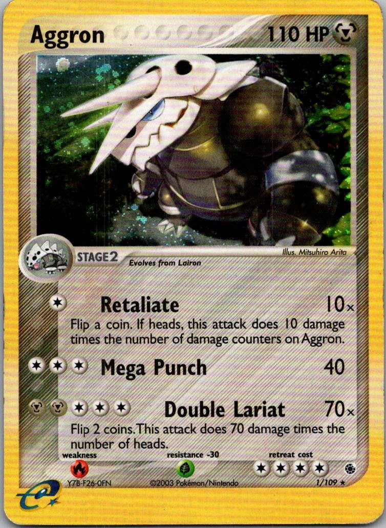 Aggron Holo Holo Rare Ruby and Sapphire 1/109 HP