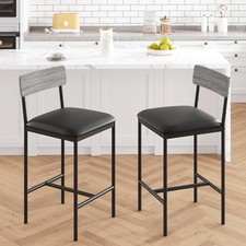 2Pcs Counter Height Bar Stool Sets with Padded Seats Bar Chairs for Home Kitchen
