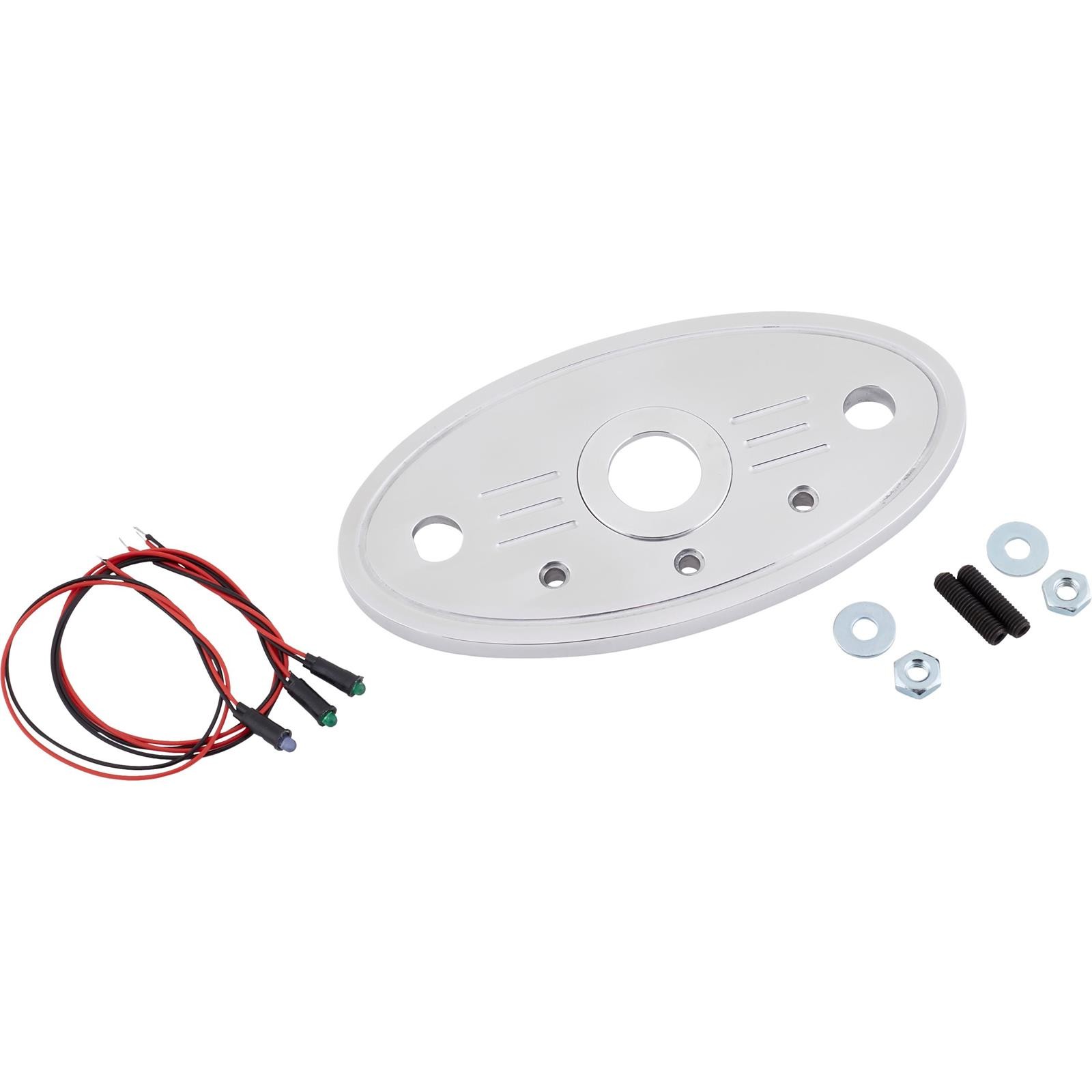 Aluminum Polished Oval Switch Plate & LED Indicators