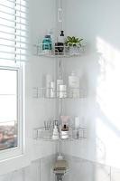 SONGMICS Corner Shower Caddy, Tension Pole, Height Adjust 31.5"-127.2"