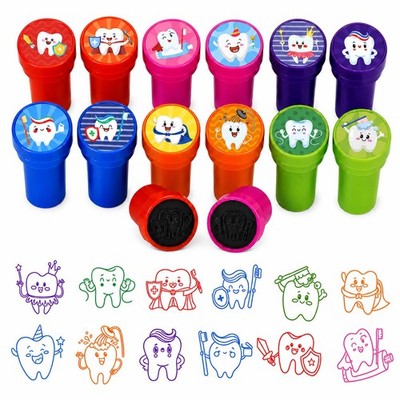 24 Pcs Teeth Stampers Party Favor Set, Cute Dental Health Stamps for Kids Bir...