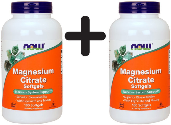2 X NOW Foods Magnesium Citrate Softgels - 180 Softgels (152,64 Eur/Kg)-image