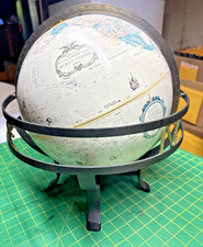 REPLOGLE 2 pc World Classic 12” Desktop Globe & Wrought Iron Full-tilt Stand