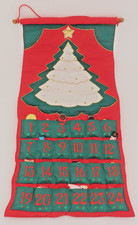 Vintage Pockets of Learning Plush Christmas Tree Wall Advent Calendar Complete