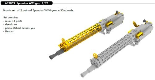 Eduard Brassin ED632059 1:32 Spandau WWI gun