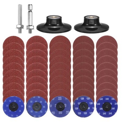 54pcs Quick Change Discs Set 3'' lock Sanding Discs 36/60/80/120/240 Grits