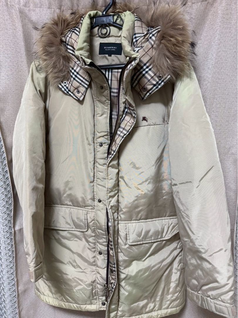 BURBERRY BLACK LABEL Down Jacket Beige Size L From Japan thumbnail 22