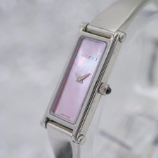 Gucci 1500L Watch Pink Dial Quartz Vintage Ladies Rectangle Watch Working Japan