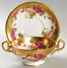Royal Chelsea Golden Rose  Cream Soup & Saucer 8877701