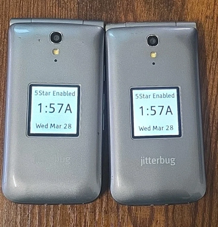 2 Unlocked Alcatel Jitterbug OneTouch, 4043S, Phone, Gray, Each Sold Separately - Image 2 of 4
