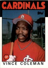 1986 Topps Vince Coleman RC St. Louis Cardinals #370 NM-MT