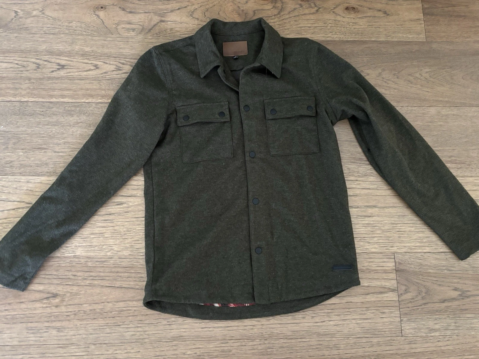 Civil Society Men’s Small S Green Knit Bennett Shirt Jacket Snaps Shacket image 1