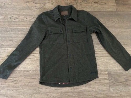 Civil Society Men’s Small S Green Knit Bennett Shirt Jacket Snaps Shacket - product listing photo