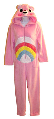 Iscream Care Bear Cheer Bear One Piece Costume Pink Pajama One PC Kids L-14-SU