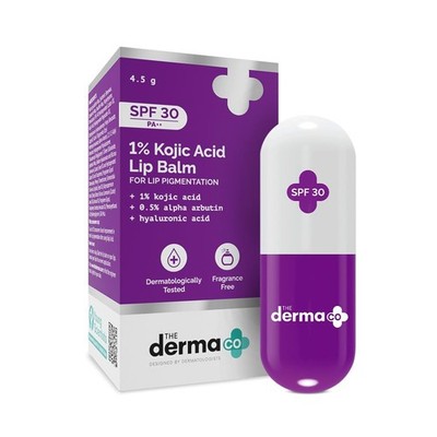 The Derma Co 1% Kojic Acid Lip Balm With Alpha Arbutin & Hyaluronic Acid Spf 30