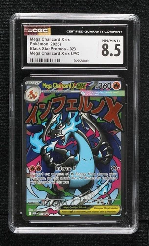 Mega Charizard X ex Pokémon Evolution Black Star (MEP) Promo CGC 8.5