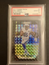 ERIC EBRON PSA 10 2017 PANINI PRIZM FOOTBALL #2 BLACK FINITE 1/1 LIONS