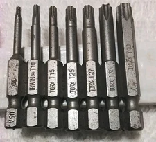 7Pc TORX 1/4" HEX 2" LENGTH T-9-10-15-25-27-30-40