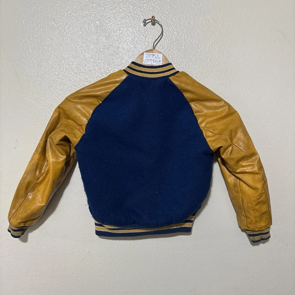 LA Dodgers 70s Vintage MLB NFL Varsity Bomber Leathe Jacket Kids USA Retro - Image 4 of 4
