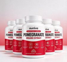 Auniva Pomegranate Extract Capsules, Natural Pomegranate Supplement 1-5 pack